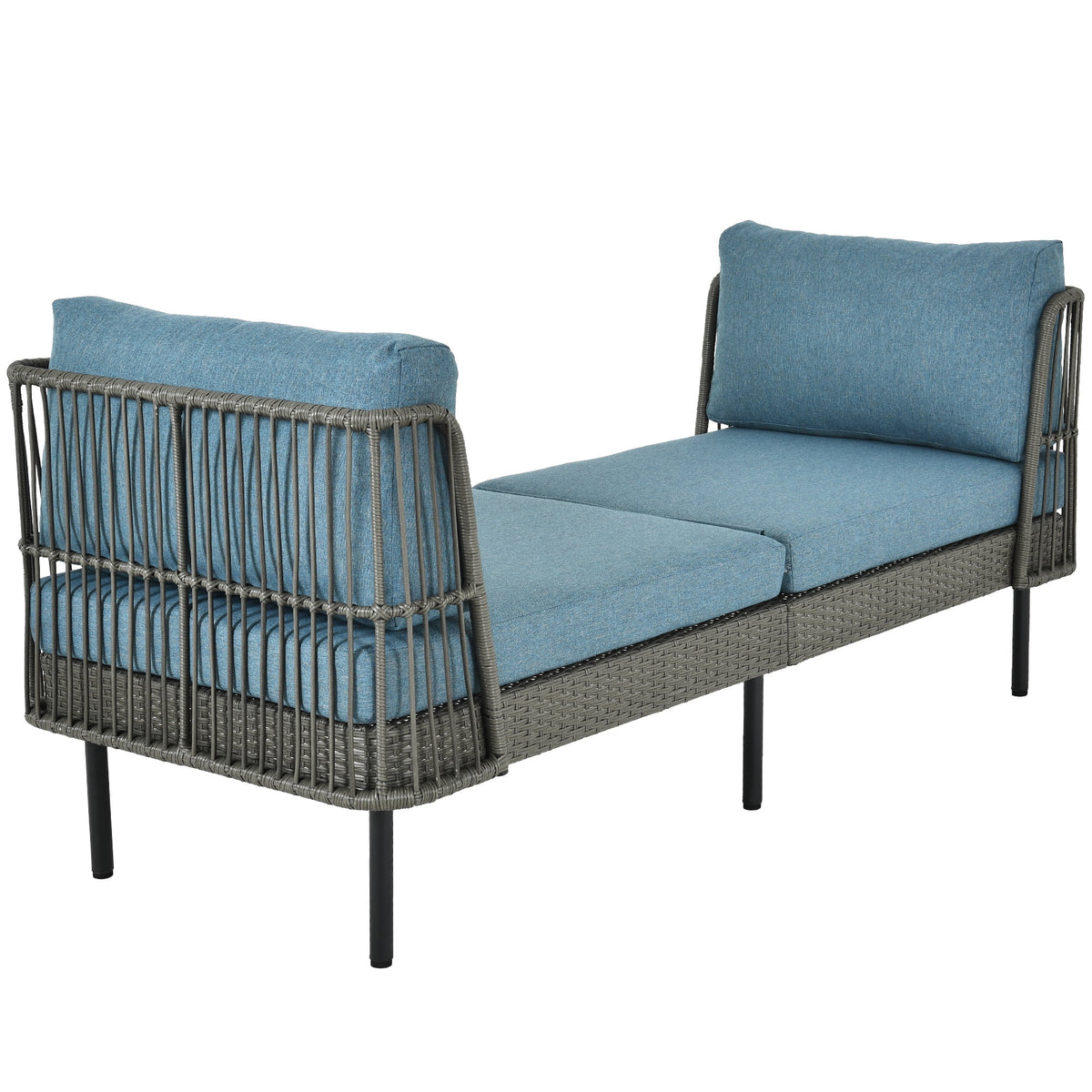 74in Wicker Outdoor Daybed with Cushion Z42883