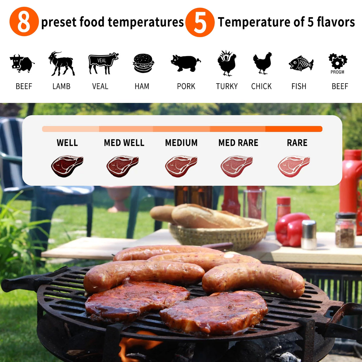 Wireless Digital Meat Thermometer with 2 Probes G18076