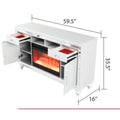 Solid Wood TV Stand With Electric Fireplace in White T62158