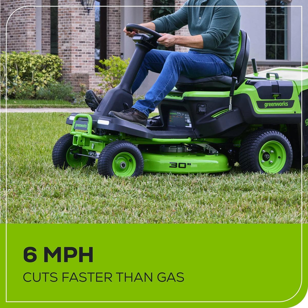 60V Riding Lawn Tractor with Batteries & Charger C2949