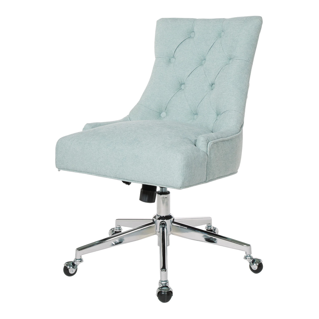 Mint Blue Fabric Office Chair with Chrome Base A609