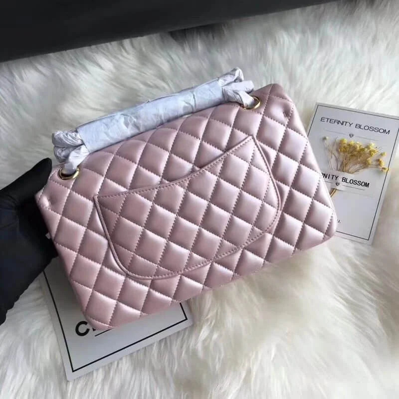 Pink Gold Medium Lambskin Leather Flap Bag S40169