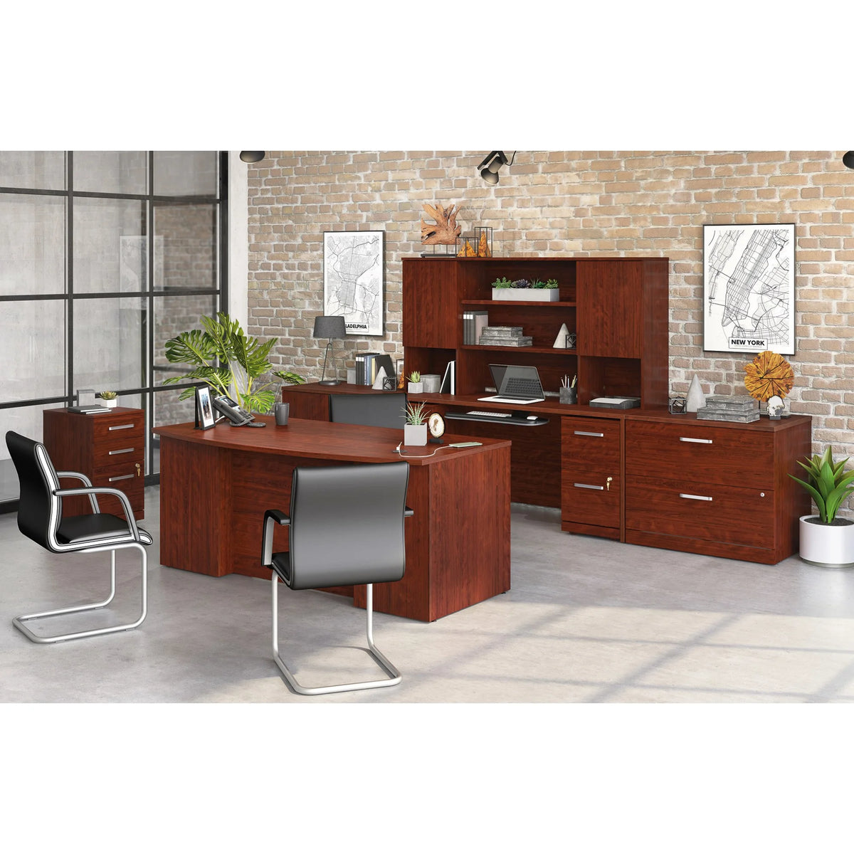 Classic Cherry Desk and File Cabinet W375571