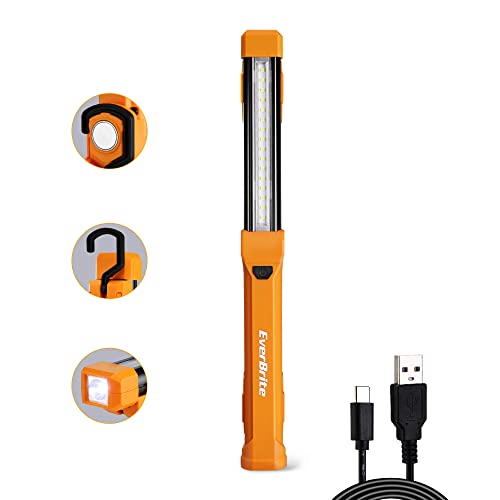 1000LM Rechargeable LED Work Light with Dual Magnetic Bases & Hanging Hooks, 4 Lighting Modes, Pack of 2 Q932
