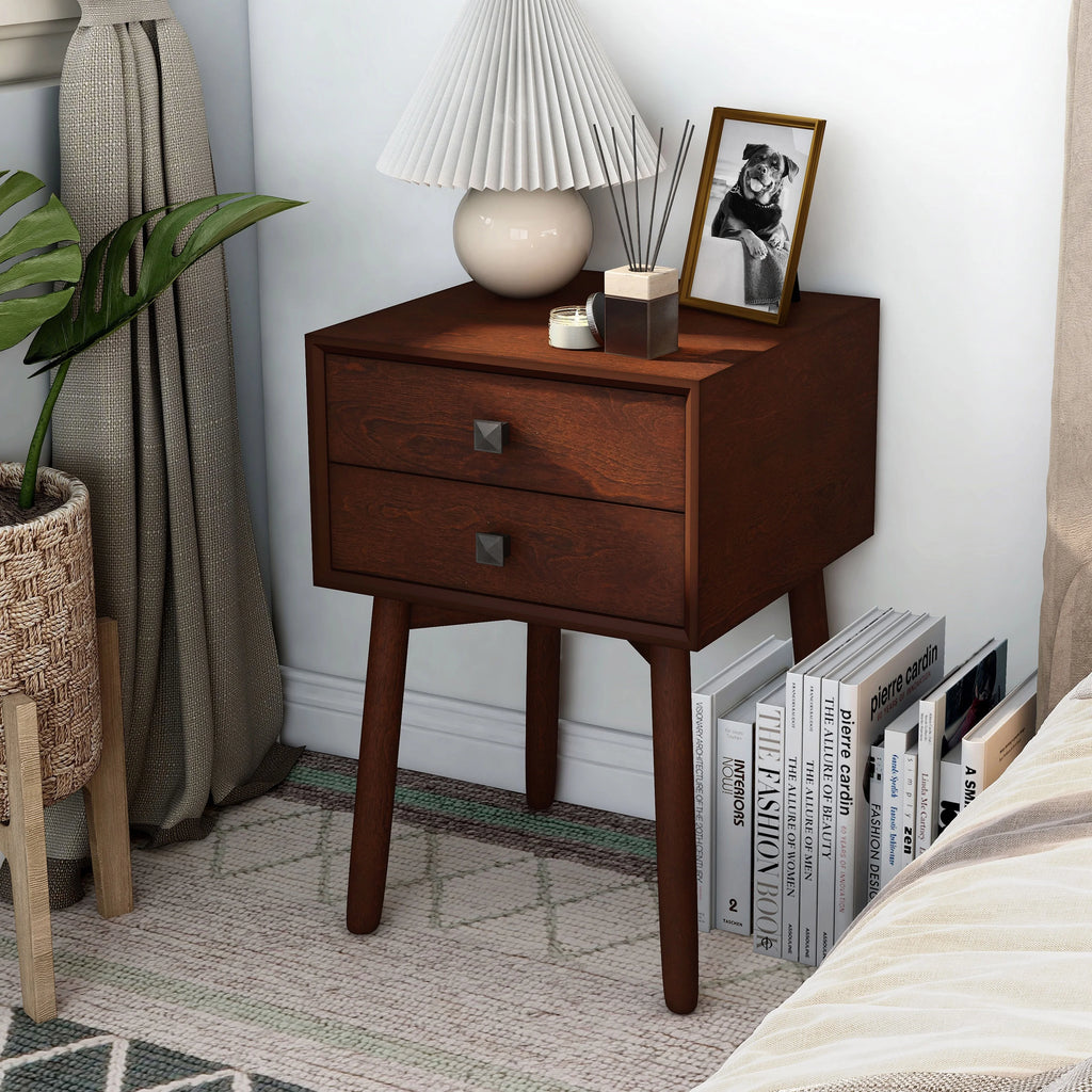 Espresso 2-Drawer Wood End Table U18848
