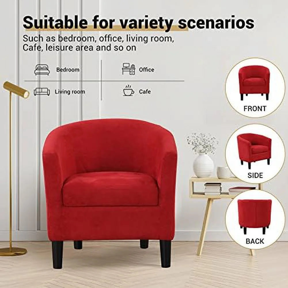 Modern Accent Chair with Ottoman Upholstered Barrel Chair with Foot H36599