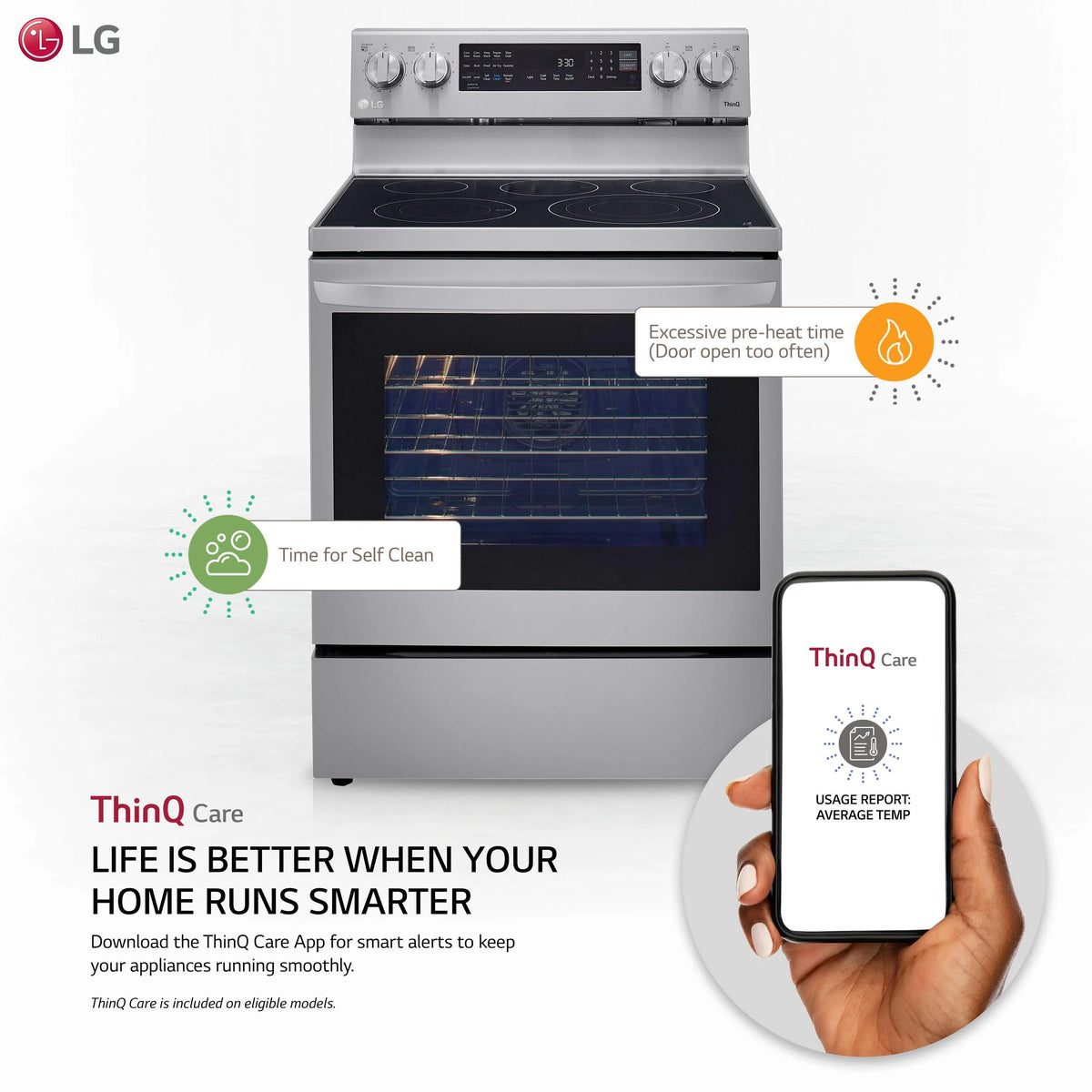 6.3 cu ft. Smart Wi-Fi Enabled True Convection Electric Range with Air Fry D109