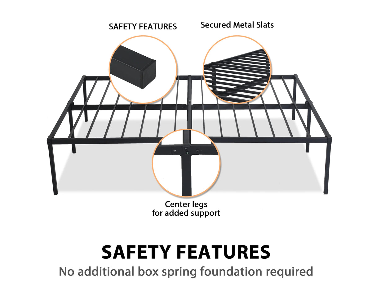 King Size 18 Inch Metal Platform Bed Frame G971674