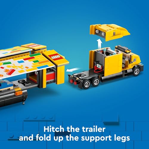Yellow Delivery Truck Building Toy 3 Minifigures K62649