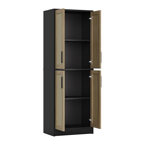 Tall Storage Cabinet with 4 Doors and Adjustable Shelves F27555