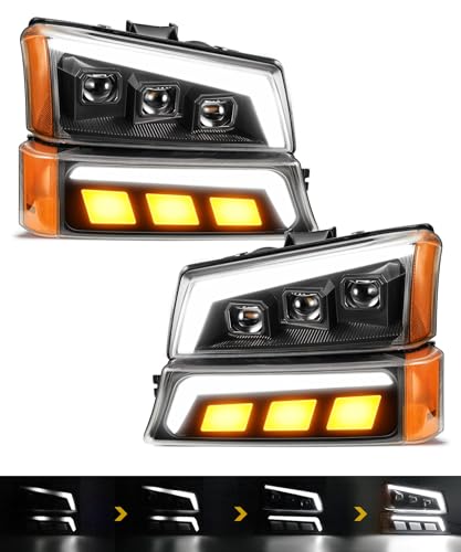 LED Headlights Assembly with DRL Sequential Turn Signal K7754