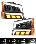 LED Headlights Assembly with DRL Sequential Turn Signal K7754
