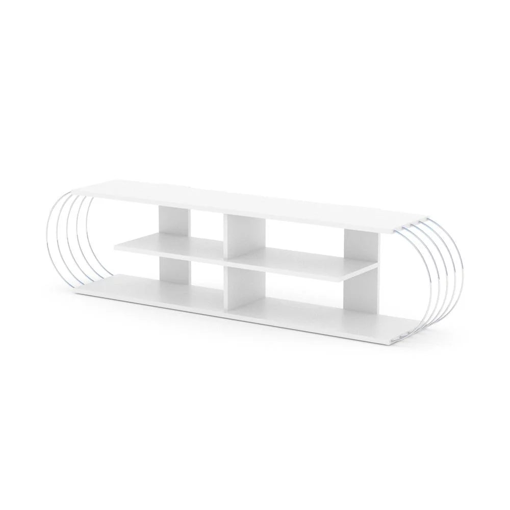 White Chrome Tv Unit B558250
