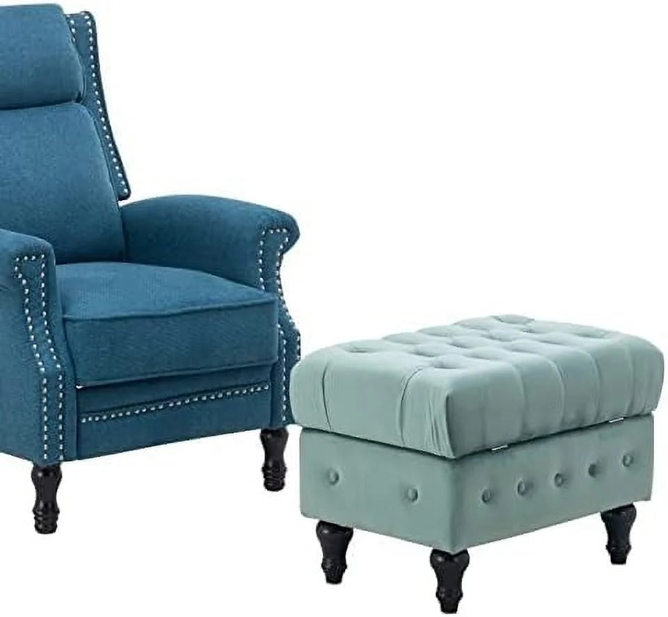 Pink Velvet Tufted Ottoman K639
