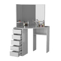 Corner Makeup Vanity Desk with 3 Mirrors and 5 Drawers H82332