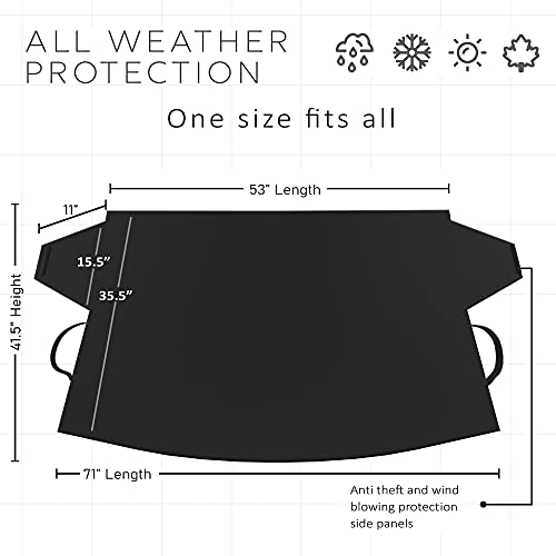 Windshield Cover for Ice and Snow 700D Marine Waterproof Fabric Q7109