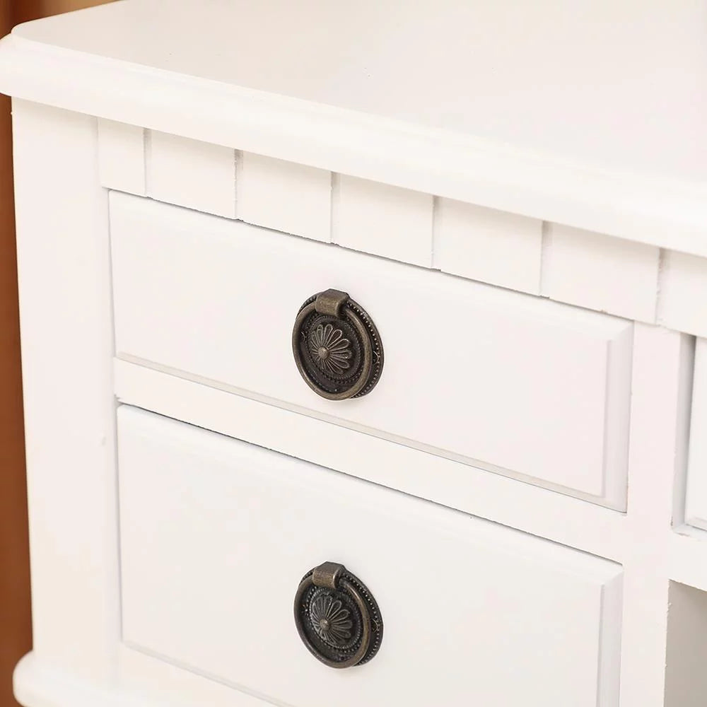 Tri-Folding Vanity Set with Cushioned Stool and 5 Storage Drawer Y802241