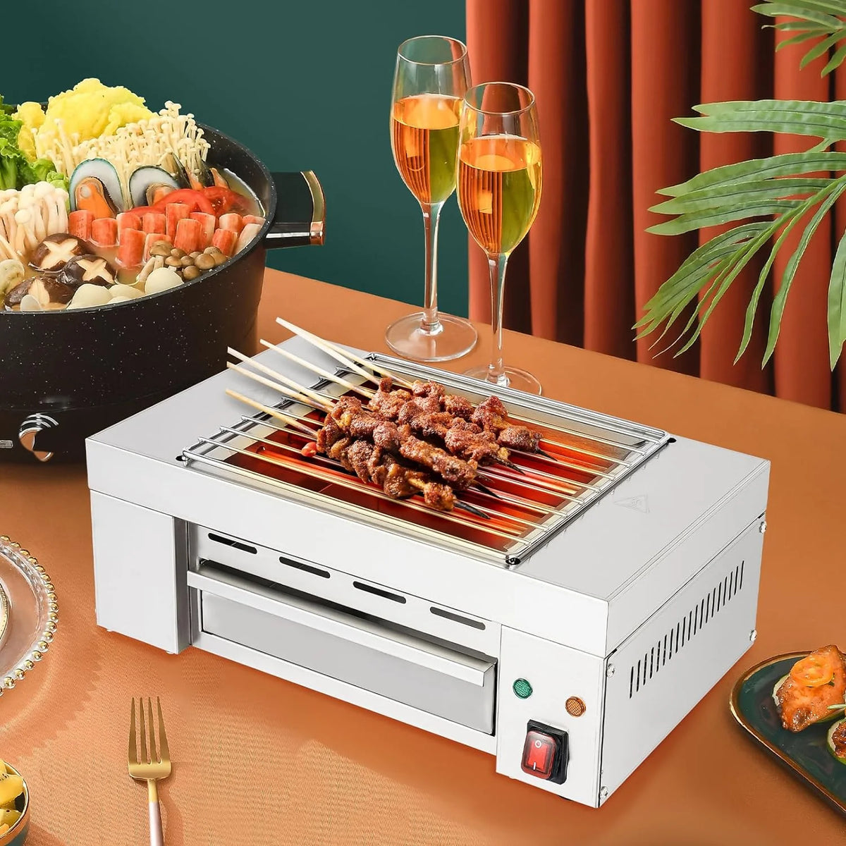 Commercial Electric Barbecue Grill Adjustable Temperature K3272