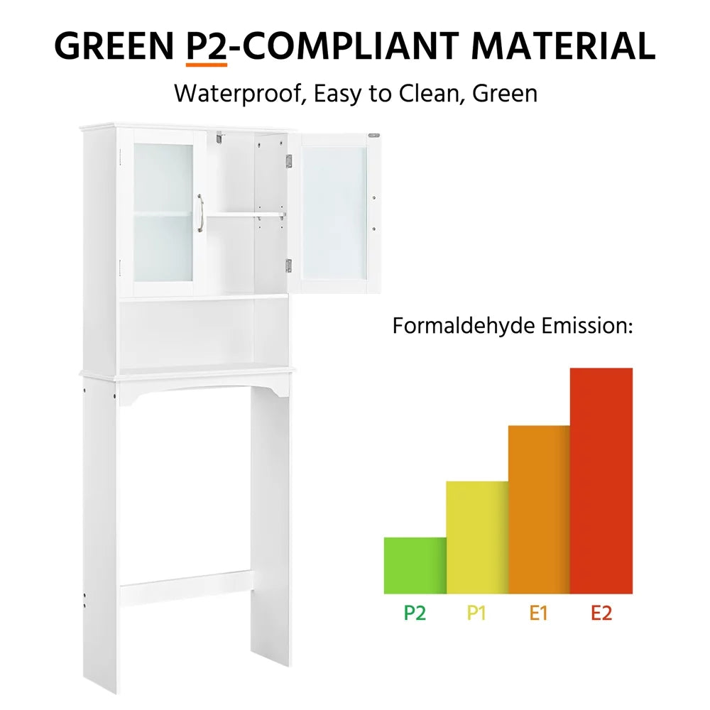 White Wooden 3-Shelf Over the Toilet Storage Cabinet F5144