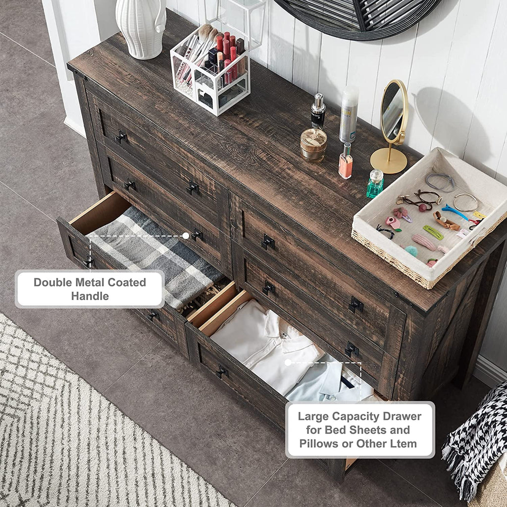 6 Drawer Wood Dresser T1963
