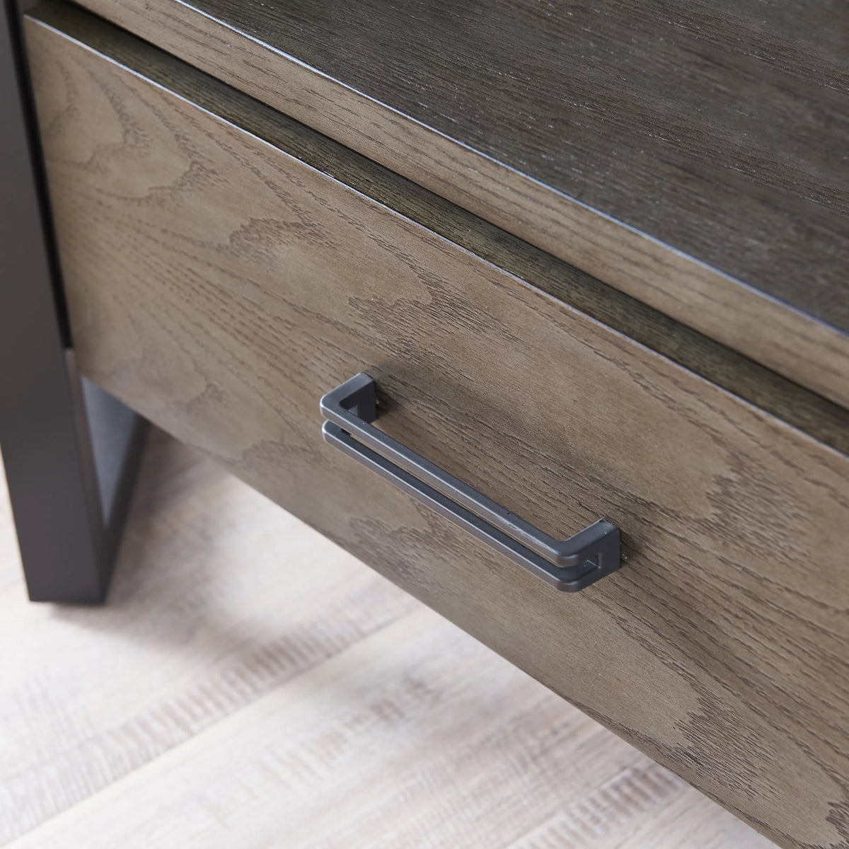 Mixed Metal and Wood Corner TV Stand R1082