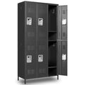 Black 6 Door Steel Storage Lockers with Shelves K152