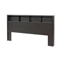 King Size Washed Black Wood Bookcase Headboard K8381