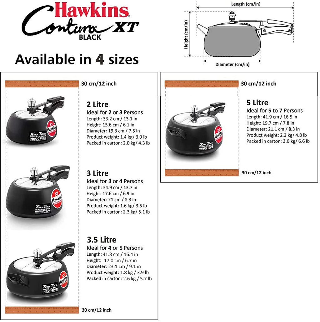 Black 5L Hard Anodized Pressure Cooker X70251