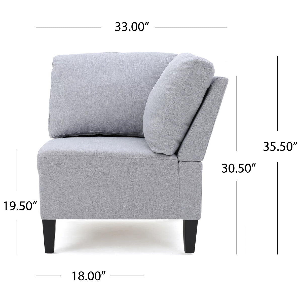 Light Gray Fabric 5 Seater Sectional Sofa with Storage Ottoman J17721