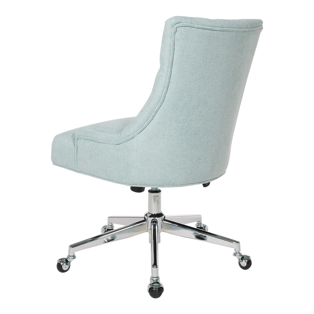 Mint Blue Fabric Office Chair with Chrome Base A609