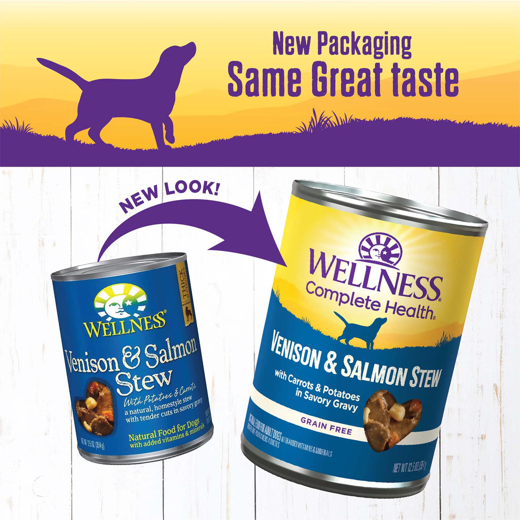 Natural Grain Free Canned Dog Food, Venison & Salmon Stew, 12.5-Ounce Can (Pack of 12) K495