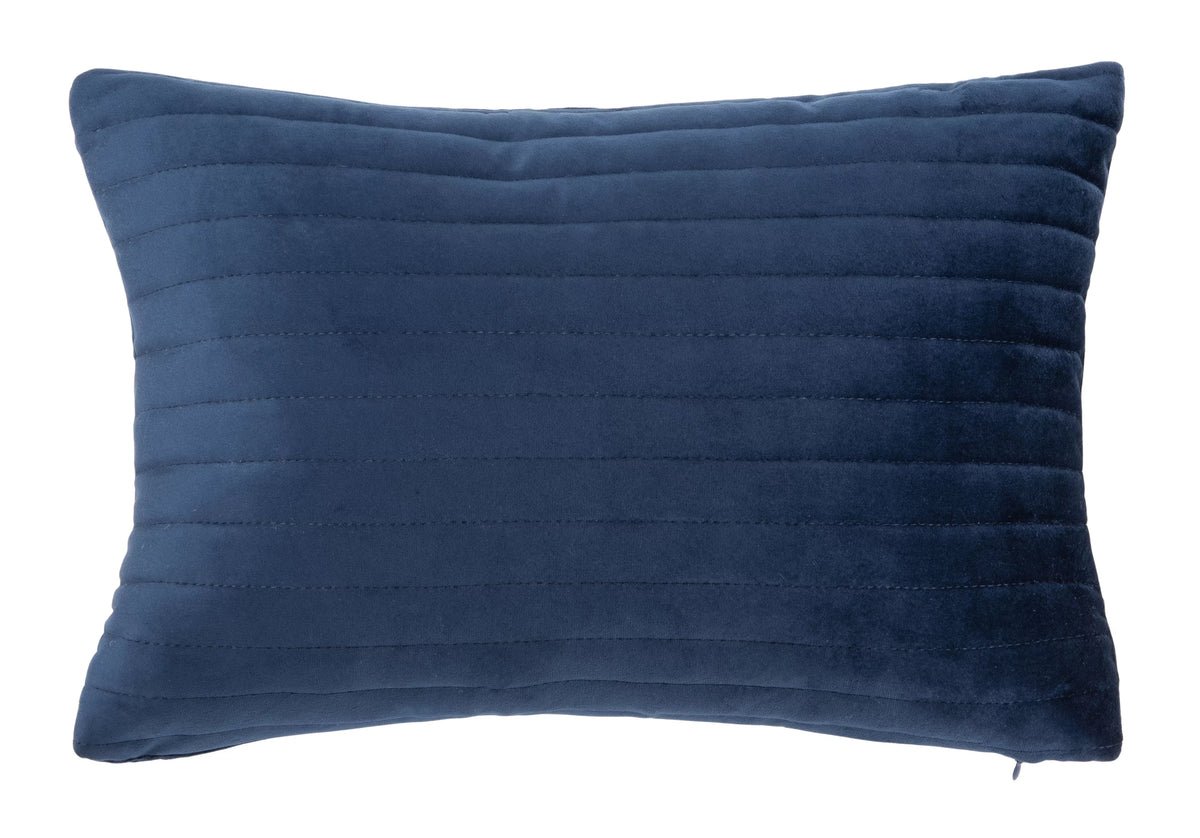 Striped Lines Lumbar Pillow, 12" x 20", Dark Blue E45010