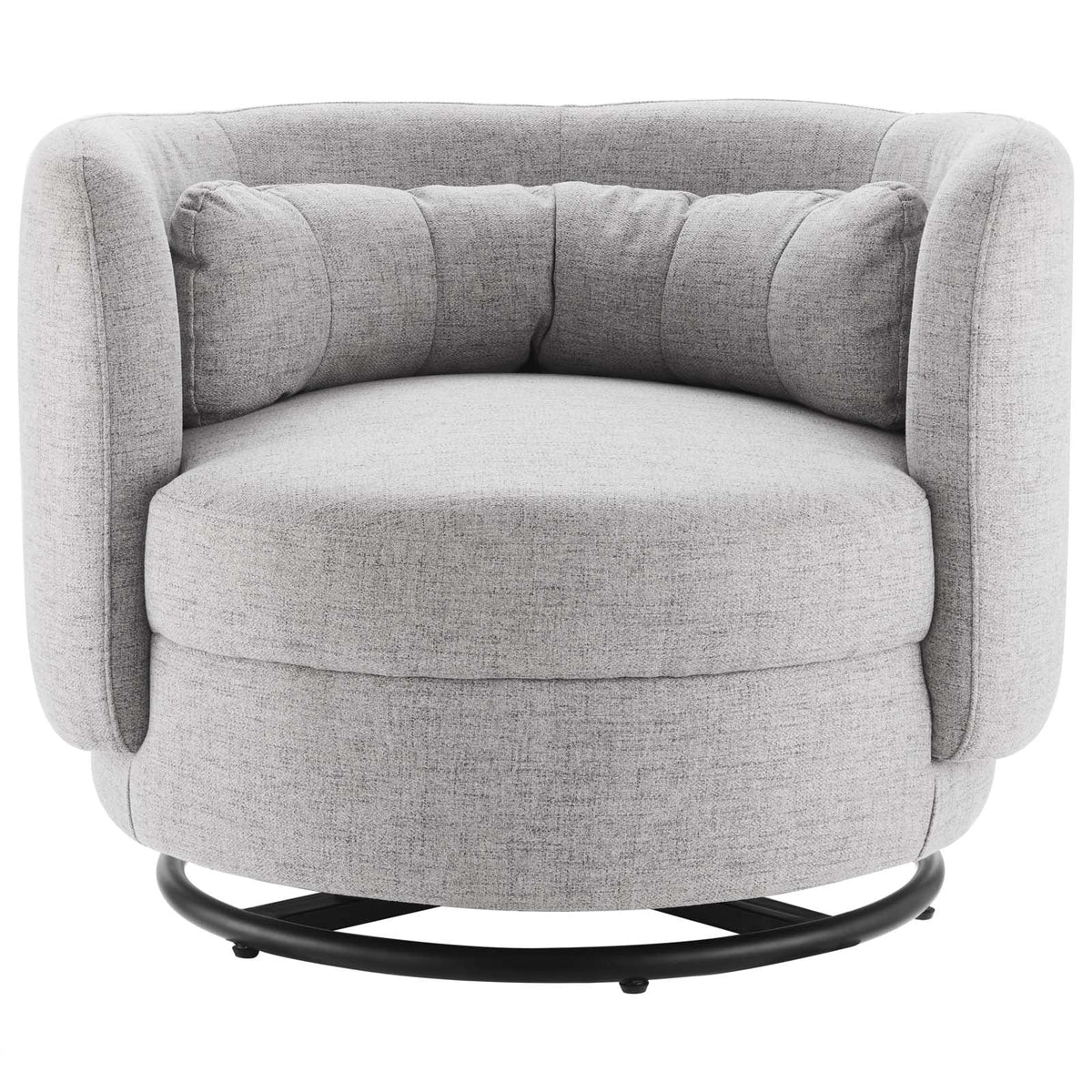 Black Grey Fabric Swivel Accent Chair L164