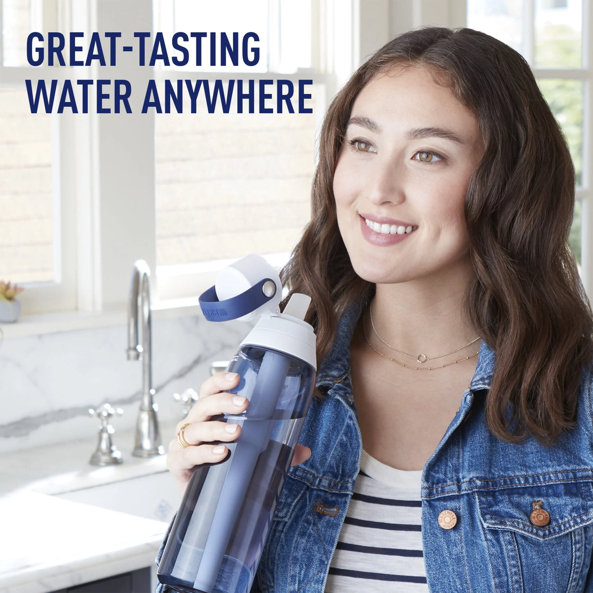 26oz Leak Proof Filtered Water Bottle with Straw Q7534