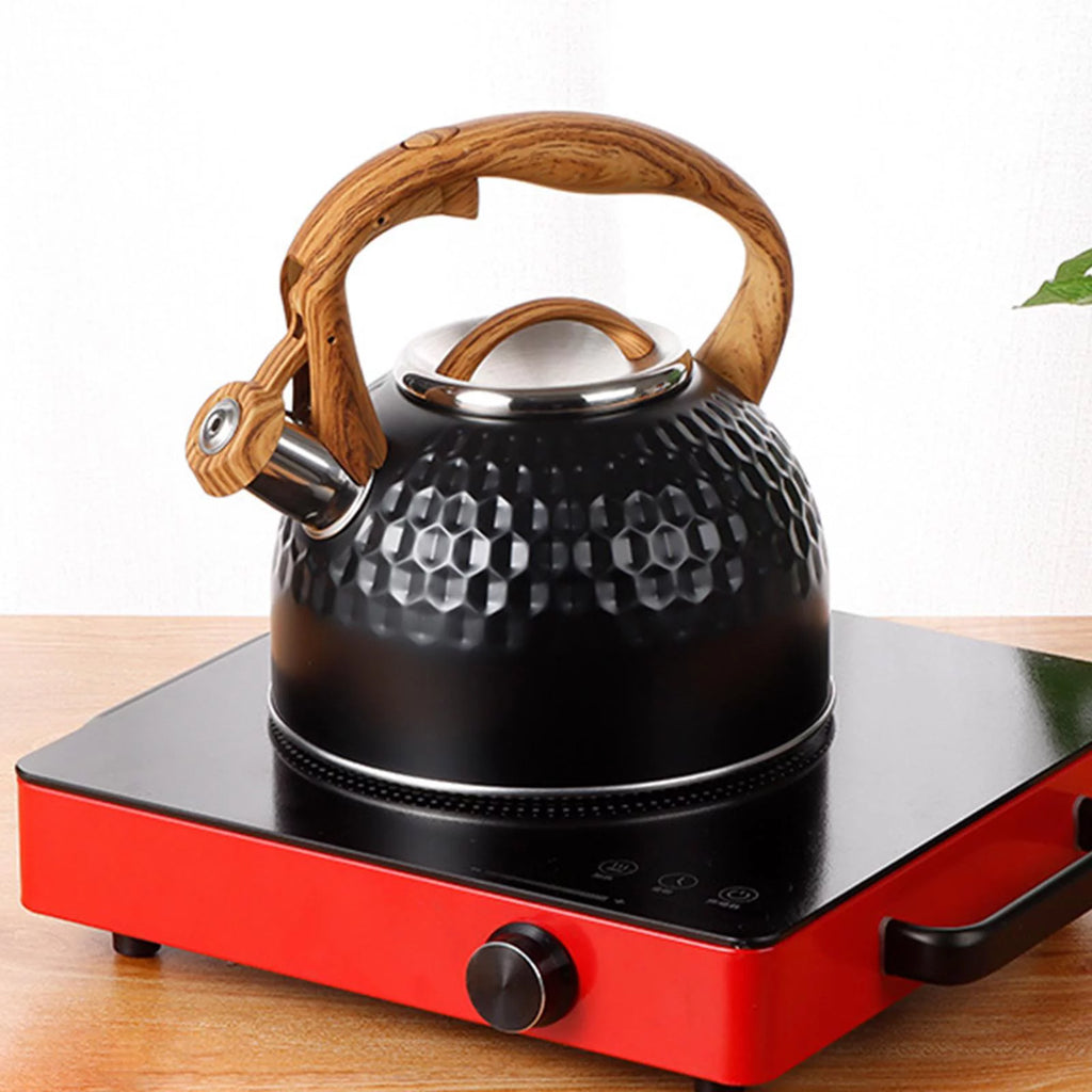 Black Stainless Steel Whistling Tea Pot E401803