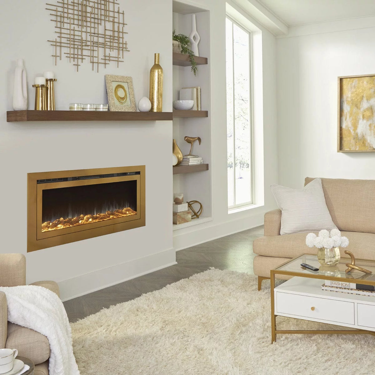50" Recessed Smart Electric Fireplace S606