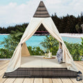 PE Wicker Daybed with Beige Cushions K96407