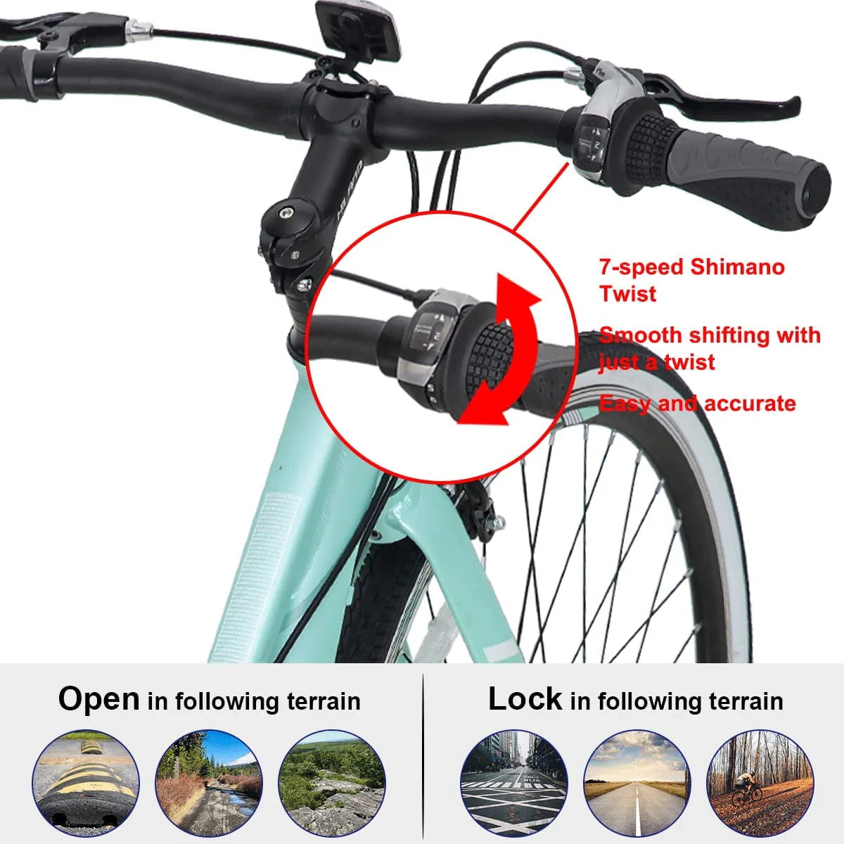 7 Speed Hybrid Bike with 700C Wheels H323774