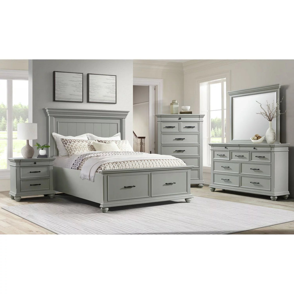 Gray 9 Drawer Dresser with Mirror L3177
