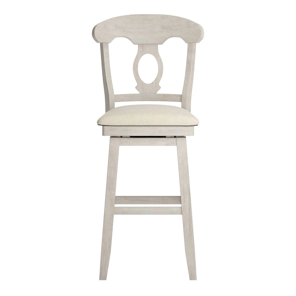 Antique White Wood Swivel Bar Height Stool Z644