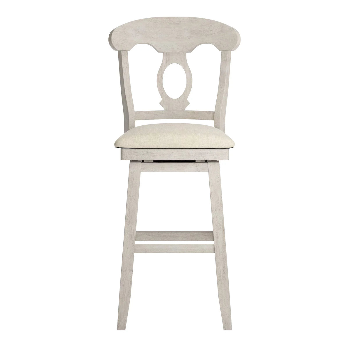 Antique White Wood Swivel Bar Height Stool Z644