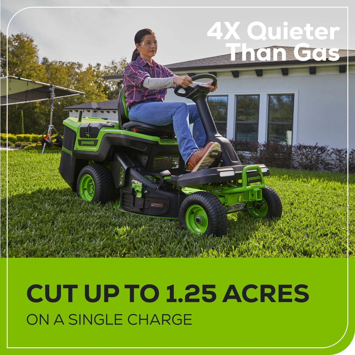 60V Riding Lawn Tractor with Batteries & Charger C2949