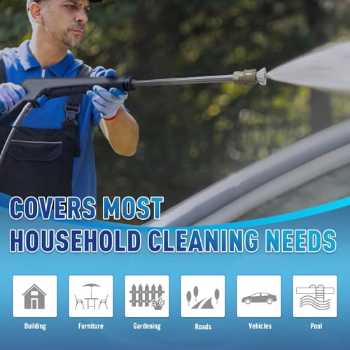 Electric Pressure Washer 5000PSI-Max 3.6GPM Touch Screen 4 Nozzles Blue W266401