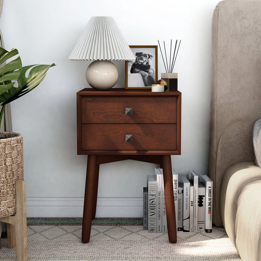 Espresso 2-Drawer Wood End Table U18848