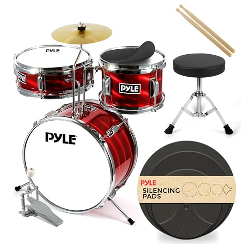 3 Piece Kids Drum Set with Bass Drum, Snare, Tom, Cymbal, Throne, Drumsticks B891