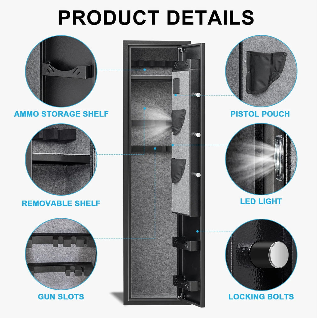 3-5 Long Gun Safe with Backlit Keypad N912