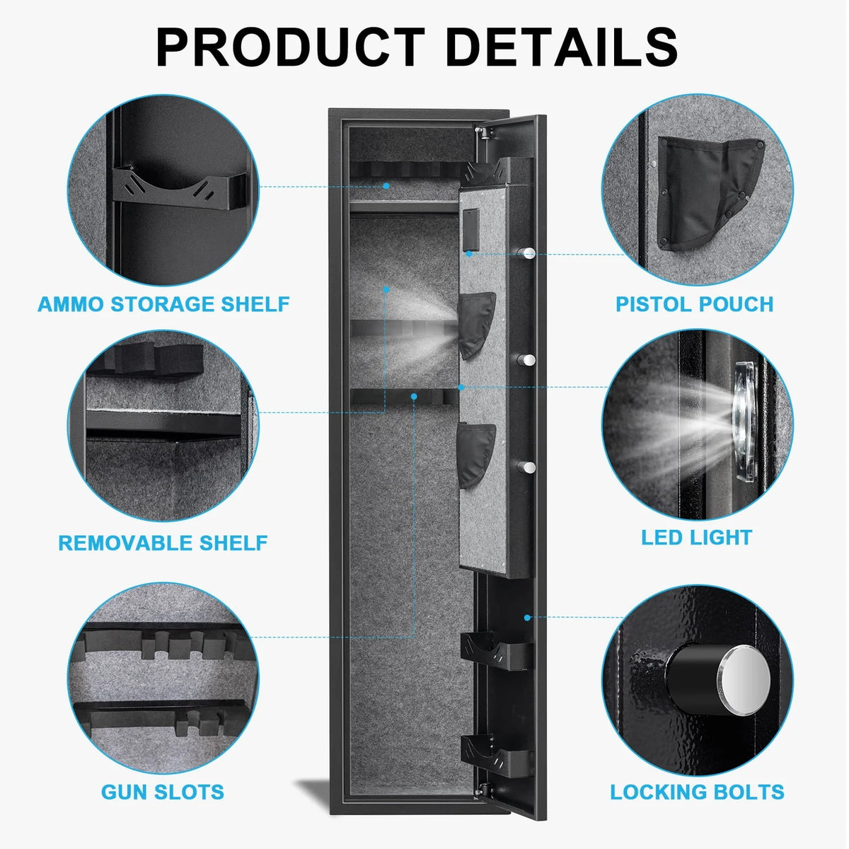 3-5 Long Gun Safe with Backlit Keypad N912
