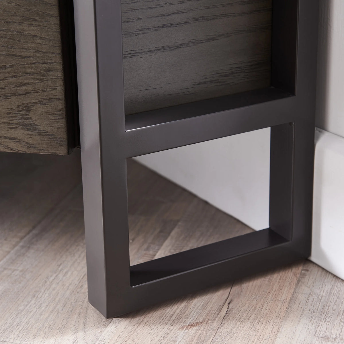 Mixed Metal and Wood Corner TV Stand R1082
