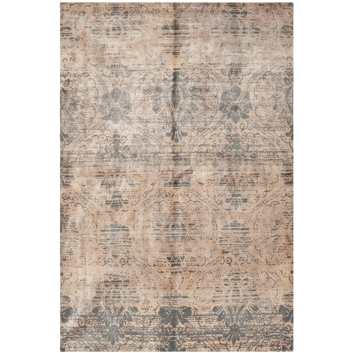 Grey Hand-knotted Tibetan Wool Rug 9' x 12' T590