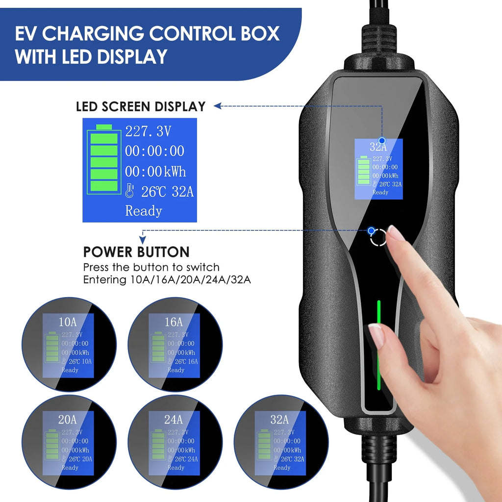 32Amp 240V Level 2 EV Charger with SAE J1772 NEMA 14-50 Plug L36552